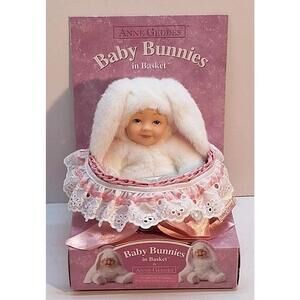 Vintage 1999 Anne Geddes Baby Bunnies In A Basket Ages 36 Months/Over, No Bubble